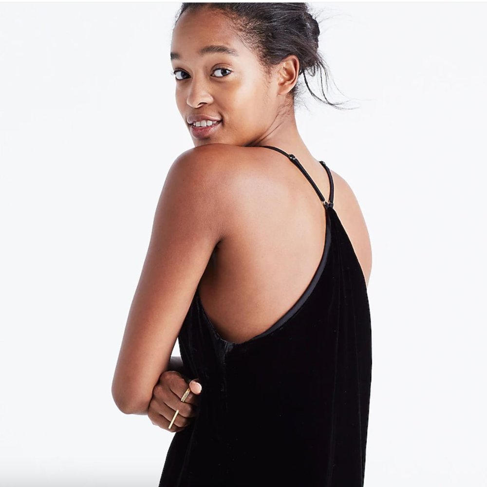 Madewell Velvet Spaghetti Strap Slip Dress - Picture 2 of 6